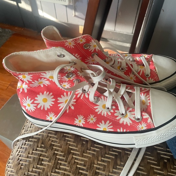 Orange Flower Converse Platforms - Picture 1 of 3